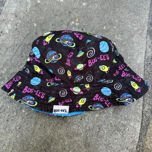 Bucees Bucket Hat Kids Reversible Colorful Retro Outer Space Planets Beach